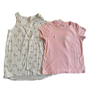 Girl's Shirt Summer Lot of 3 Cat & Jack Champion‎ X-Large 14 16